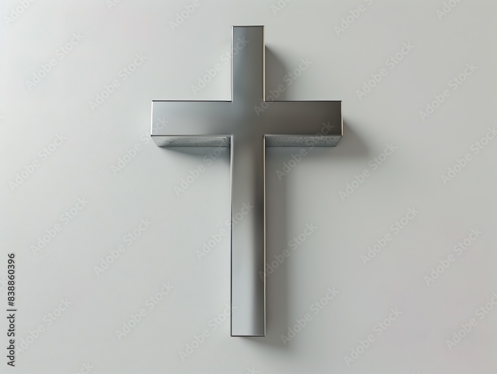 © Brian Carter - A modern minimalist religious cross showcased against a plain white background, epitomizing simplicity and elegance