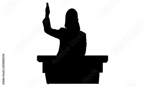 silhouette of public speaker vector illustration