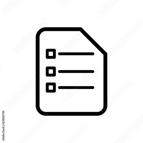 Clipboard, checklist, report, survey or agreement editable stroke outline icons set isolated on white background flat vector illustration. Pixel perfect. 64 x 64.