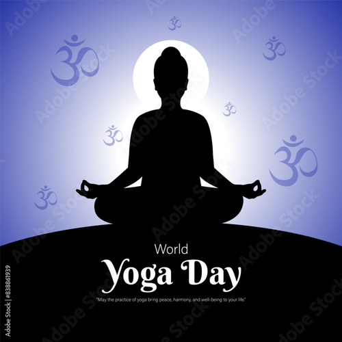 Vector illustration of International Day of Yoga social media feed template