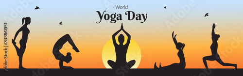 Vector illustration of International Day of Yoga social media feed template