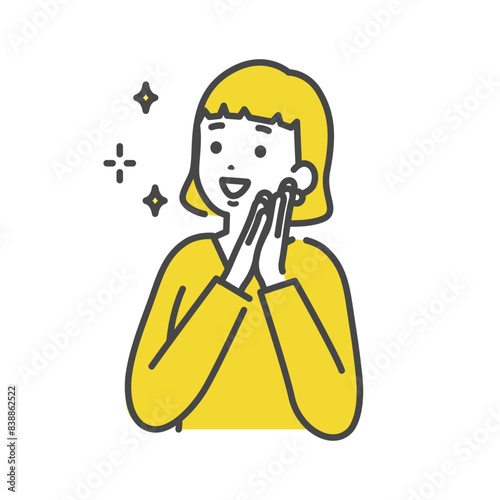 手を合わせる女性　Woman holding hands