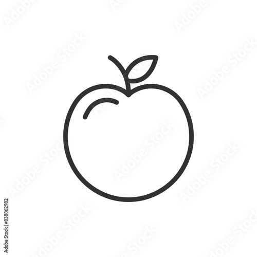 Apple, linear icon. Line with editable stroke