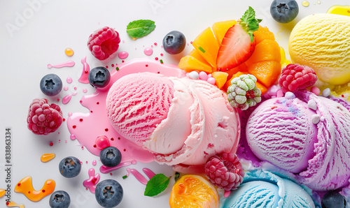 Delight in Every Lick  Vibrant Colors of Creamy Frozen Treats 