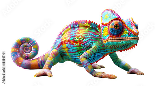 chameleon isolated on white background transparent background, PNG file