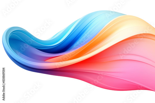 Swirling Rainbow Symphony on a White or Clear Surface PNG Transparent Background.