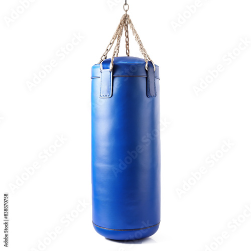A blue punch bag isolated on transparent background
