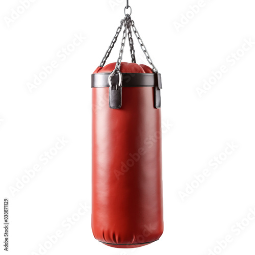 A red punch bag isolated on transparent background