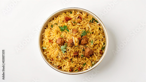 biryani rice cook isolated on white background