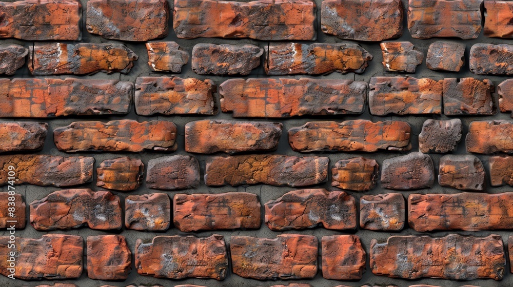 Obraz premium Red brick wall seamless pattern background texture