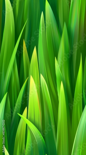 Green grass blades seamless pattern