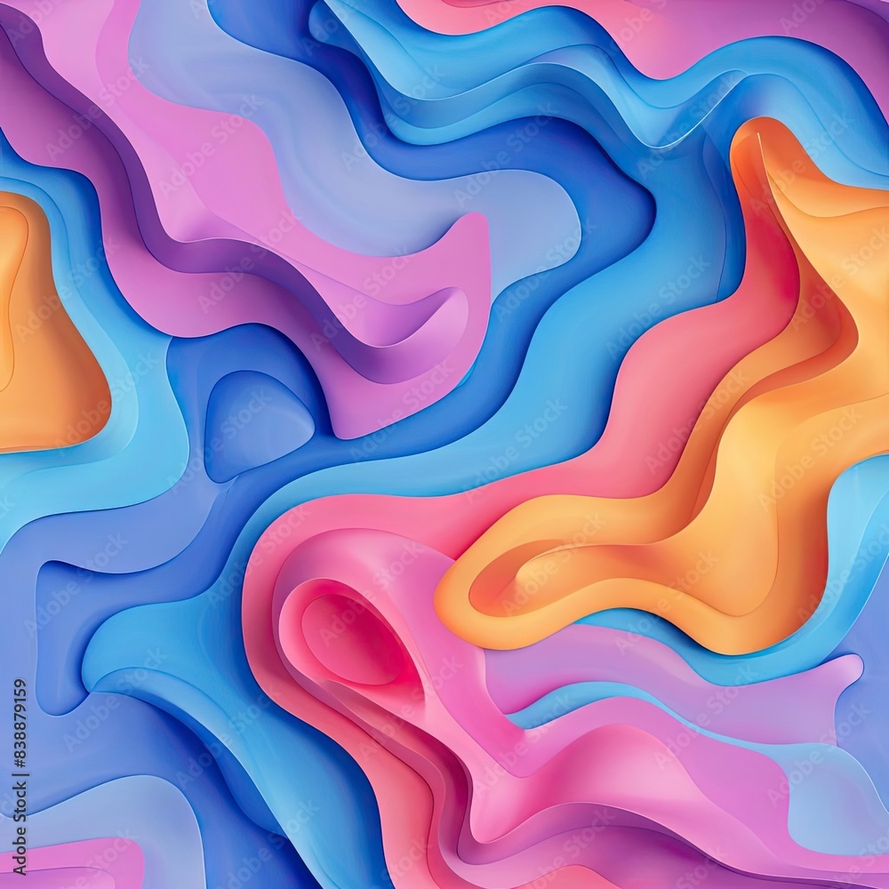 Abstract colorful wavy background with 3d effect Abstract colorful wavy background with 3d effect