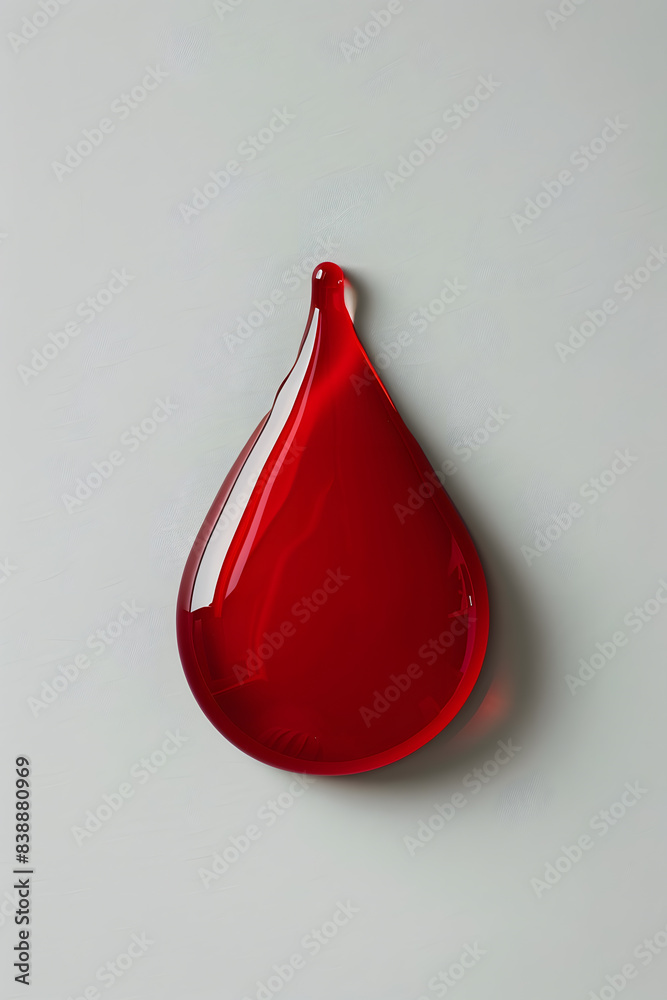 Obraz premium Red blood drop isolated on a white background. World Blood Donor Day