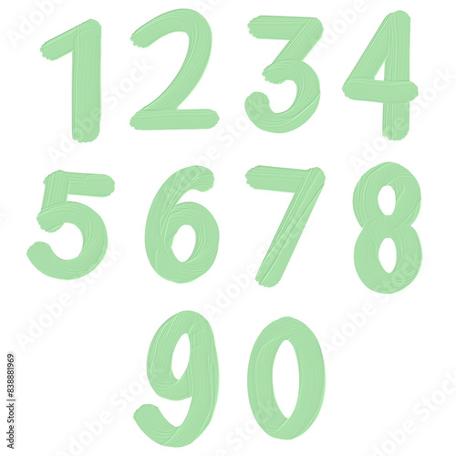 green set of number