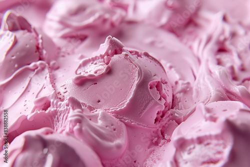 Texture of berries ice cream. Close up surface of creamy soft ice cream.