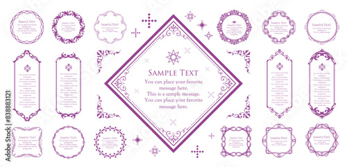 Fashionable frame. Design template. A set of gorgeous foreheads.
