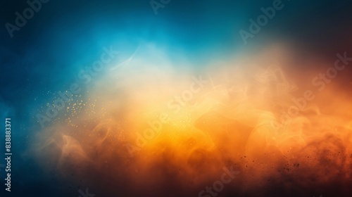 a gradient background with blue  orange and yellow colors  blurred  grainy  grain texture  film photography effect  depth of field  cinematic  ultrarealistic  high resolution