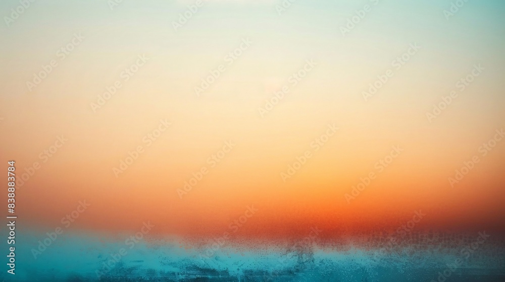 Obraz premium Blurred gradient background with colors, an orange and blue gradient, light tone, grainy texture, minimalist style, simple background, blurred, large area of white space, flat design, simple