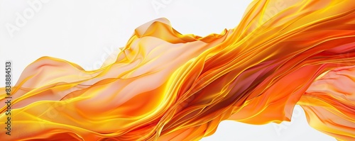 Deep saffron wave abstract background, spicy and vibrant, isolated on white photo
