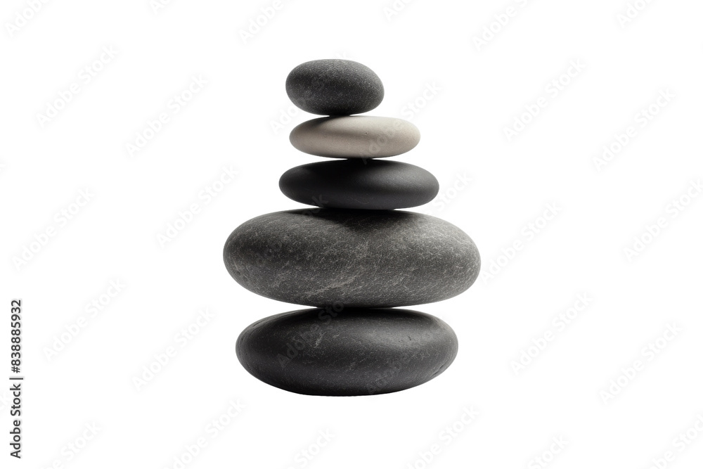 Zen Balance: A Tower of Tranquility on a White or Clear Surface PNG Transparent Background. Zen Balance: A Tower of Tranquility on a White or Clear Surface PNG Transparent Background.