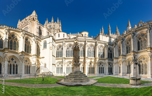 panorama view of the cloister of the historic Burgos Cathedral