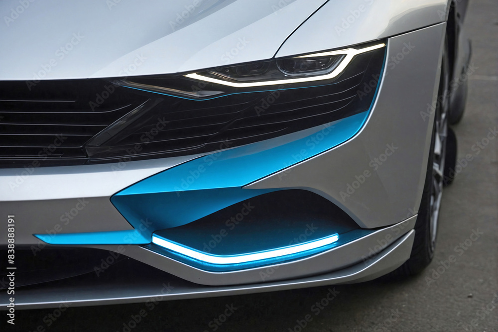 Close-up image of a car headlight Close-up image of a car headlight