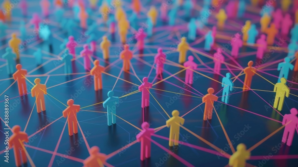 A colorcoded chart indicating the levels of influence and popularity of different users in a social network based on the number of connections they have. A colorcoded chart indicating the levels of influence and popularity of different users in a social network based on the number of connections they have.