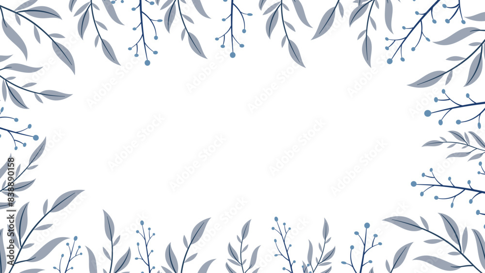 Fototapeta premium Abstract flower background vector design floral border frame