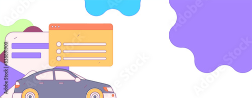 Buy insurance for car flat character vector concept operation illustration
