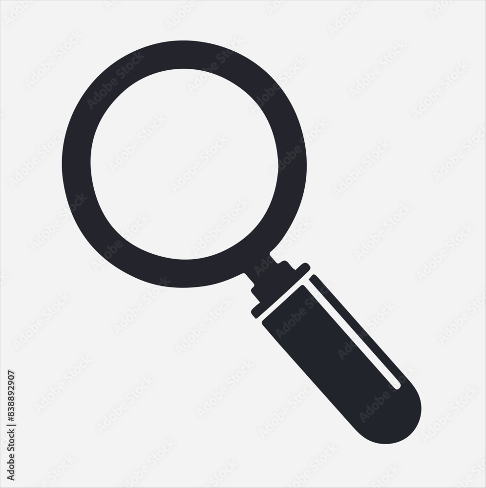 Magnifying glass icon silhouette illustration white background Magnifying glass icon silhouette illustration white background