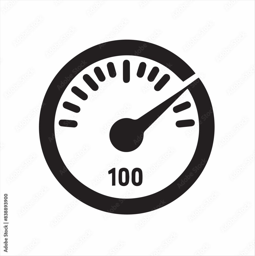 Speedometer icon vector silhouette illustration white background Speedometer icon vector silhouette illustration white background