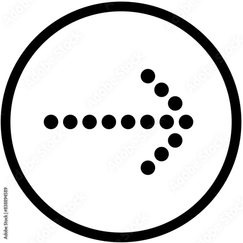 Flecha dirección a la derecha dentro de un círculo