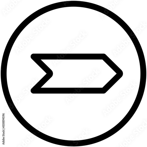 Flecha dirección a la derecha dentro de un círculo