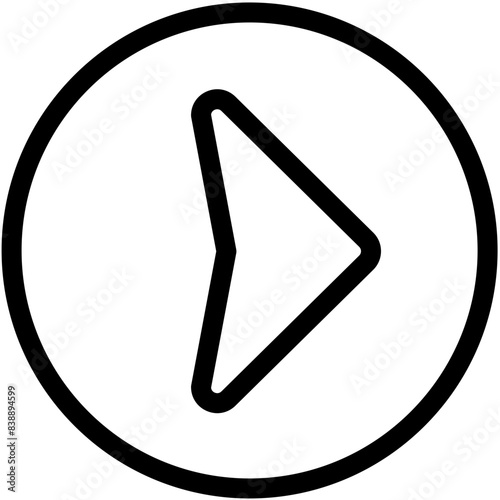 Flecha dirección a la derecha dentro de un círculo