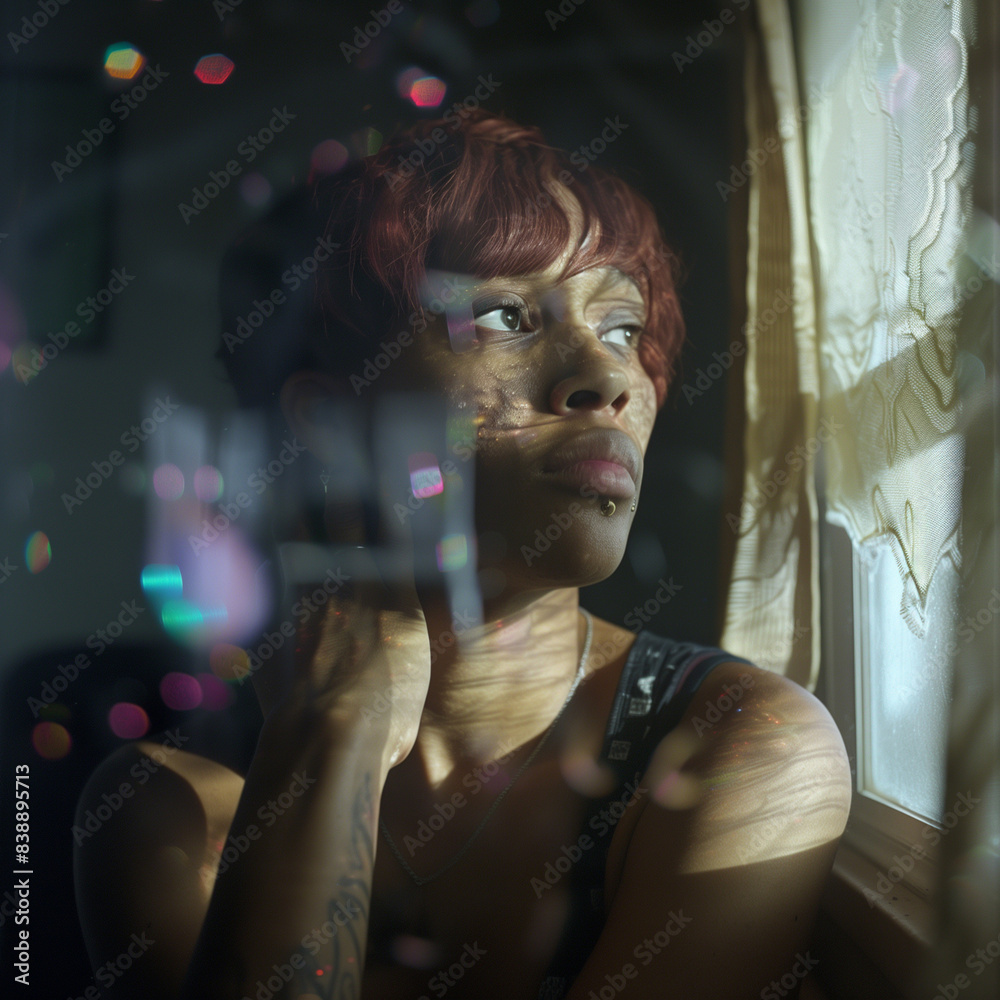 Fototapeta premium a transgender person during a moment of personal reflection