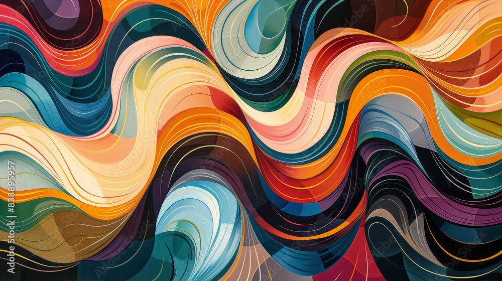 abstract colorful background with waves