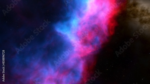 Space illustration with a color glow 