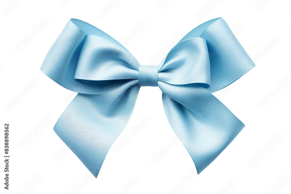 Ethereal Elegance: A Blue Bow Dancing on a White Canvas on a White or Clear Surface PNG Transparent Background. Ethereal Elegance: A Blue Bow Dancing on a White Canvas on a White or Clear Surface PNG Transparent Background.