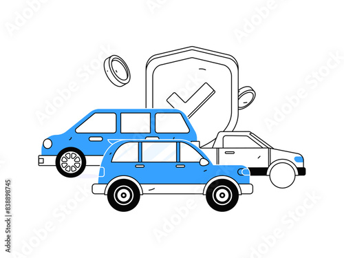 Buy insurance for car flat character vector concept operation illustration
