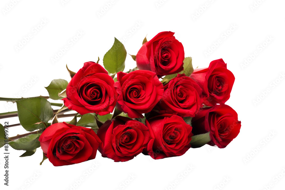 Ethereal Elegance: A Radiant Red Rose Bouquet on a White or Clear Surface PNG Transparent Background. Ethereal Elegance: A Radiant Red Rose Bouquet on a White or Clear Surface PNG Transparent Background.