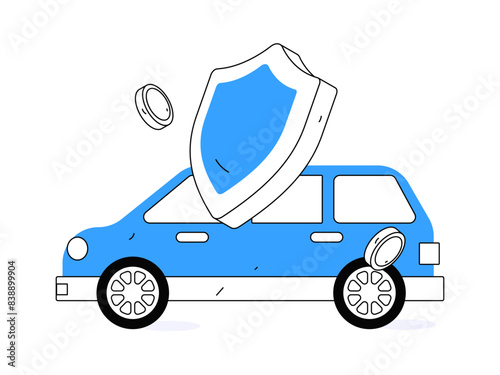 Buy insurance for car flat character vector concept operation illustration

