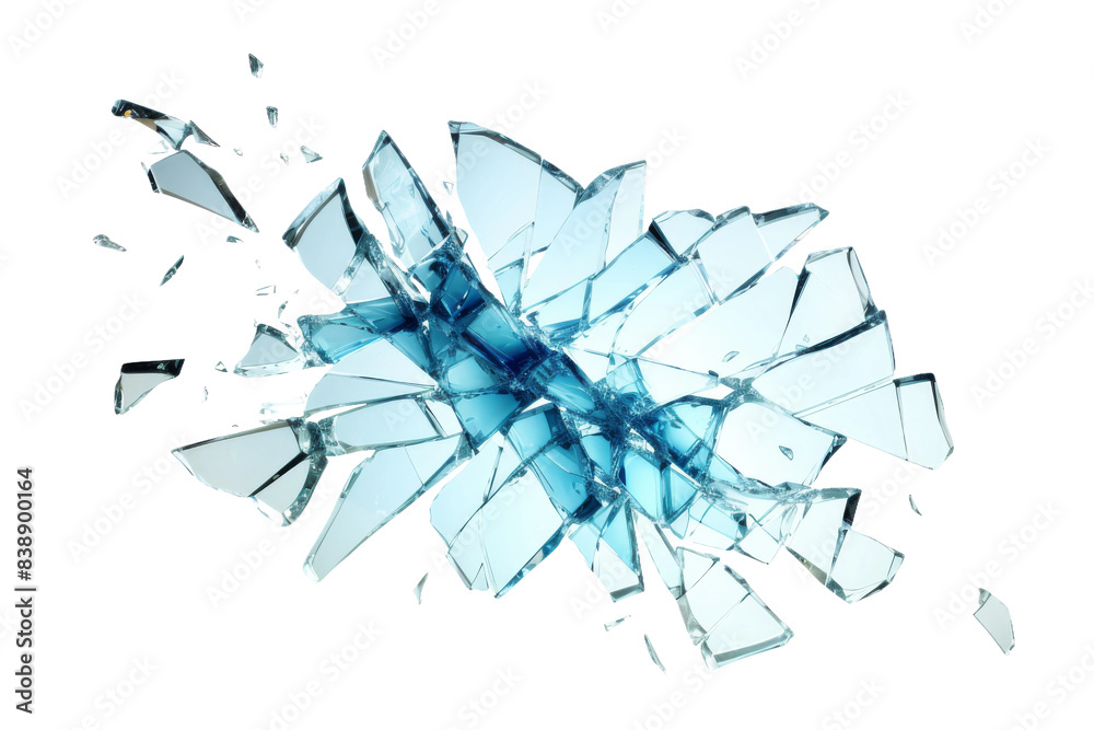 Fototapeta premium Shattered Dreams: A Fragile Echo on a White or Clear Surface PNG Transparent Background.