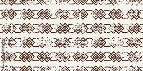 Ethnic grunge background, Mongolian national ornament, seamless pattern, vector design	