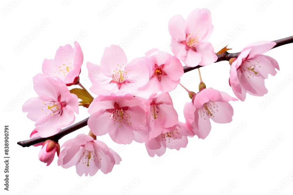 Gentle Whispers: A Blooming Branch on a White or Clear Surface PNG Transparent Background. Gentle Whispers: A Blooming Branch on a White or Clear Surface PNG Transparent Background.