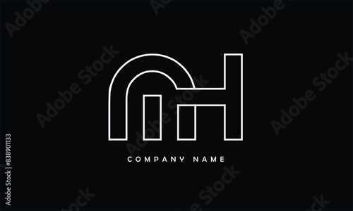 MH, HM, M, H Abstract Letters Logo Monogram