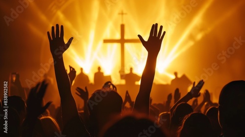 Christian worship background illustration generated by ai