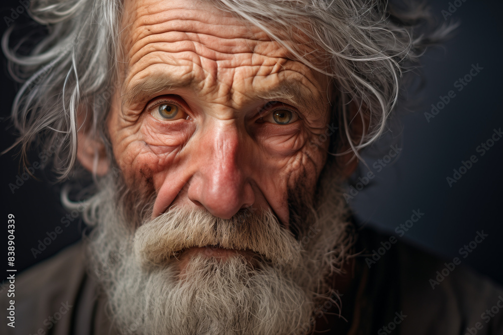 Close-up old man portrait Close-up old man portrait