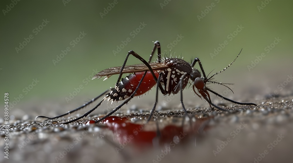 Aedes aegypti Mosquito Close up a Mosquito sucking human.generative.ai Aedes aegypti Mosquito Close up a Mosquito sucking human.generative.ai
