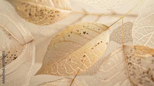 Kinome leaves from the prickly ash, positioned to showcase their fine details photo