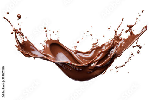 A Heavenly Dance of Chocolate Elegance on a White or Clear Surface PNG Transparent Background.